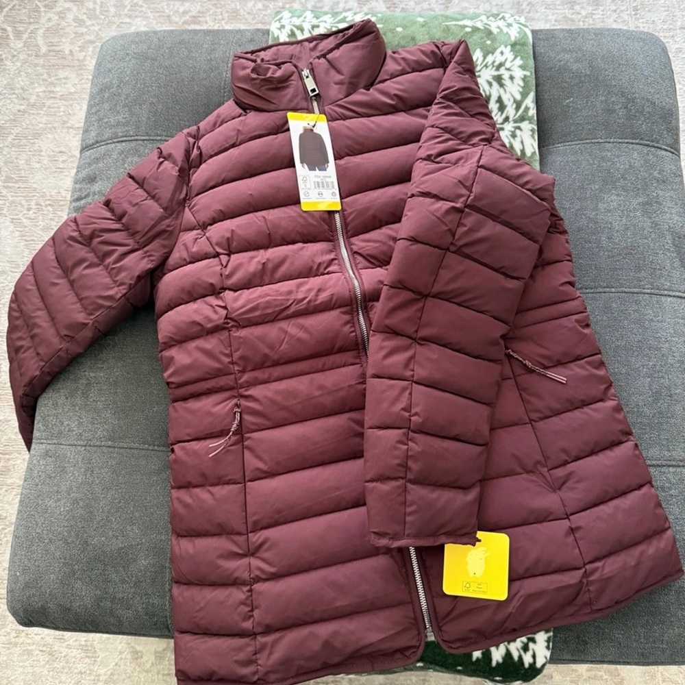 Nautica Women's Burgundy Puffer Coat